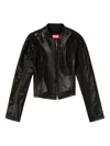 Diesel Cropped Jacket In Shiny Coated Jogg Jeans In Black