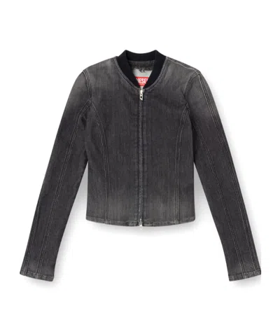 Diesel De-gary-d Zip-front Jacket In Black
