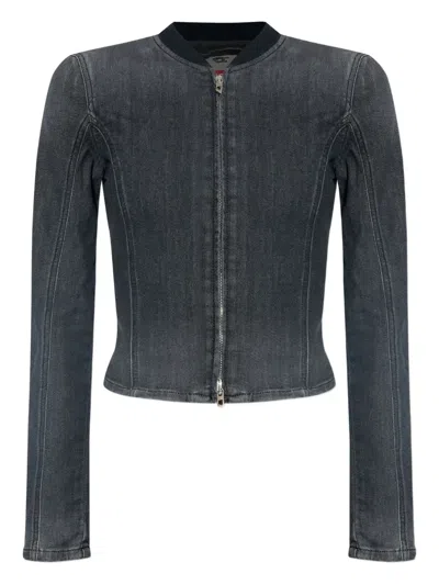 Diesel De-gary-d Zip-front Jacket In Gray