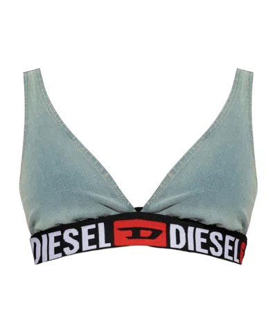 Diesel De-geny-s Denim Bra Top In Blue