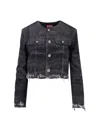 Diesel Streamlined Black Minimalist Jacket With High Collar In Blue