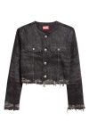 Diesel ® De-graffy-fsh Denim Jacket In Gray