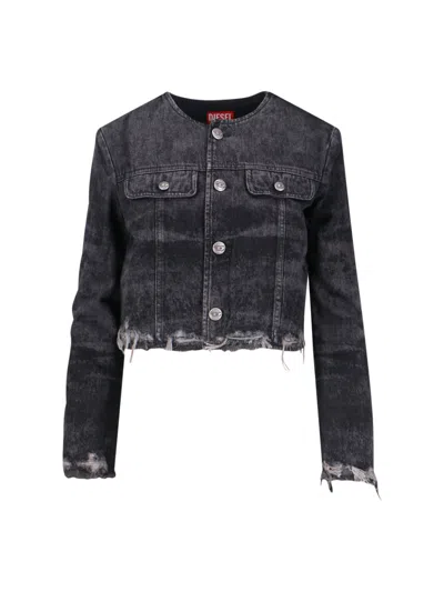 Diesel De-graffy-fsh Denim Jacket In Multi