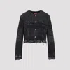 Diesel De-graffy Cropped Denim Jacket In Gray