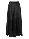 Diesel Full Skirt In Lasered Cotton-hemp Denim In Blue