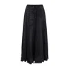 Diesel Full Skirt In Lasered Cotton-hemp Denim In Black