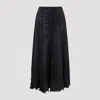 Diesel Grey Skirt With Oval D Logo Plaque And Frayed Edges In Cotton Blend Woman In Black