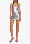 Diesel Abito Midi Con Spalline In Denim Pop-color In Pink