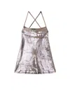 Diesel Abito Midi Con Spalline In Denim Pop-color In Pink