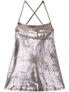 Diesel Abito Midi Con Spalline In Denim Pop-color In Pink