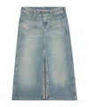 Diesel De-hush Denim Midi Skirt In Gray