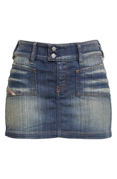 Diesel Minigonna In Denim In Blu