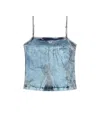 Diesel Denim Top With Frontal Monogram In Blue