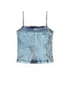 Diesel Denim Top With Frontal Monogram In Blue