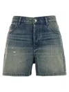 Diesel Denim Shorts With Faded Effect And Back Patch In Blue