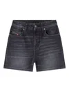 Diesel Denim Shorts With Faded Wash And Pockets
