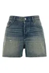 Diesel Denim Shorts With Faded Effect And Back Patch In Blue