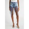 Diesel Blue Five-pocket Shorts With Fringes On The Edges In Denim