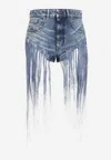 Diesel De Jizz Fsg Denim Shorts Destroyed Effect In Blue