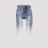 Diesel Blue Five-pocket Shorts With Fringes On The Edges
