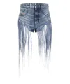 Diesel Blue Five-pocket Shorts With Fringes On The Edges In Blue
