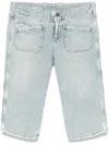 Diesel Capri Shorts In Herringbone Denim In Blue
