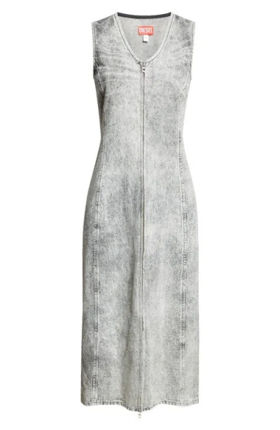 Diesel ® De-kee-s Sleeveless Denim Midi Dress In Grey Denim