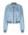 Diesel De-kiddo Denim Bomber Jacket In Blue