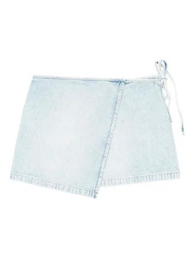 Diesel De-lem Mini Wrap Skirt In Blue