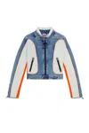 Diesel De-light-s Contrast-panel Biker Jacket In Blue