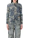 Diesel Broken Denim Cut-out Shirt