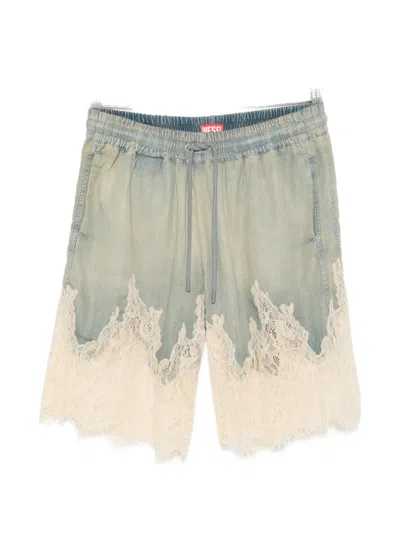 Diesel De-malkia-s Lace Drawstring Shorts In Blue