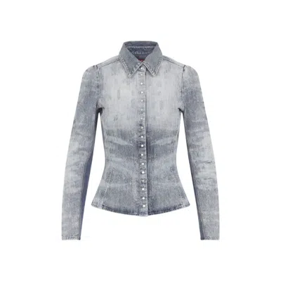 DIESEL DE-MASLY BLUE COTTON SHIRT