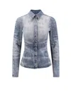 Diesel De-masly Denim Shirt In Blue