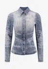 Diesel De-masly Washed Denim Shirt In Blue