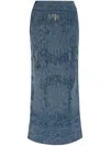 Diesel Skirt In Ultra-destroyed Jacquard Denim In Blue
