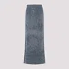 Diesel Faded Blue Denim Maxi Skirt With Side Slit