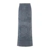 Diesel Faded Blue Denim Maxi Skirt With Side Slit