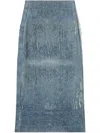 Diesel Megan Distressed High-waisted Long Skirt In Blue