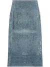 Diesel Megan Distressed High-waisted Long Skirt In Blue