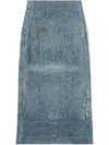 Diesel Megan Distressed High-waisted Long Skirt In Blue