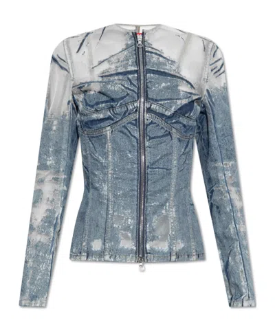 Diesel De-milly-fsd1 Denim Jacket In Blue