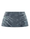Diesel De-nora Denim Mini Skirt In Blue