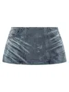 Diesel De-nora Denim Mini Skirt In Blue
