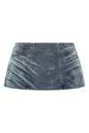 Diesel De-nora Denim Mini Skirt In Blue