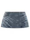 Diesel De-nora Denim Mini Skirt In Blue