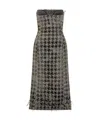 Diesel Long Pied De Poule Bustier Dress In Multi