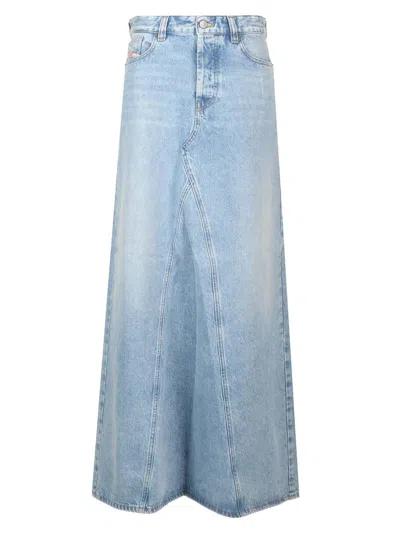 Diesel Blue De-pago Denim Maxi Skirt