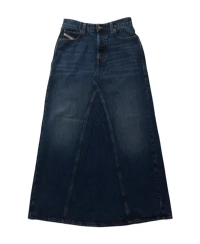 Diesel De-pago Maxi Denim Skirt In Black