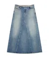 Diesel Gonna Lunga In Denim Comfort In Blue